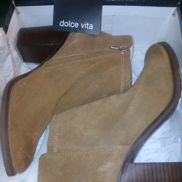 NEW Dolce Vita Scot Suede Booties in Saddle Brown Sz 10 - Picture 8 of 9